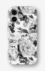 iPhone 16 Tough Case – Black & White Bloom - View 1