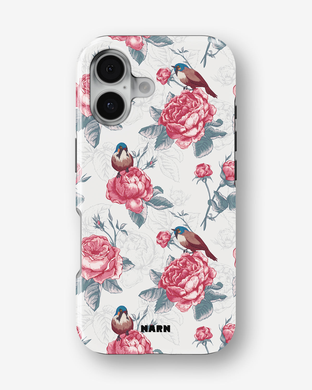 iPhone 16 Tough Case – Birds Among Roses - View 1