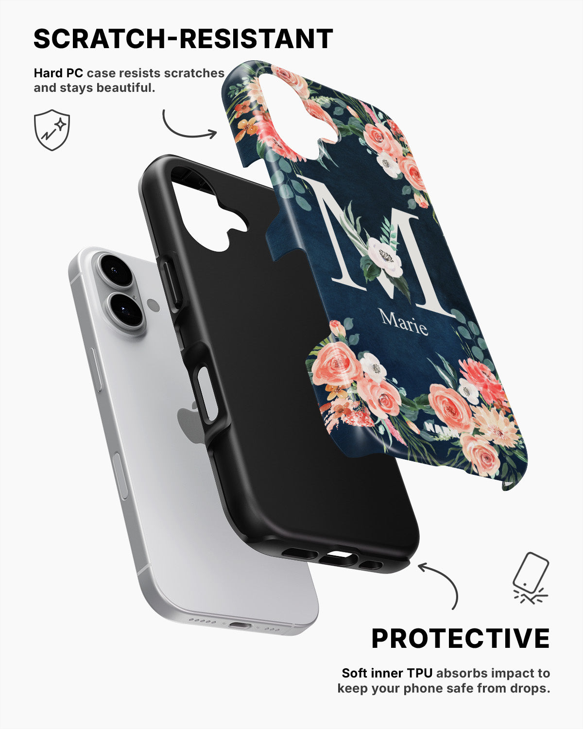 iPhone 16 Tough Case – Custom - Floral - View 2
