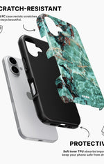 iPhone 16 Tough Case – Green Marble - View 2