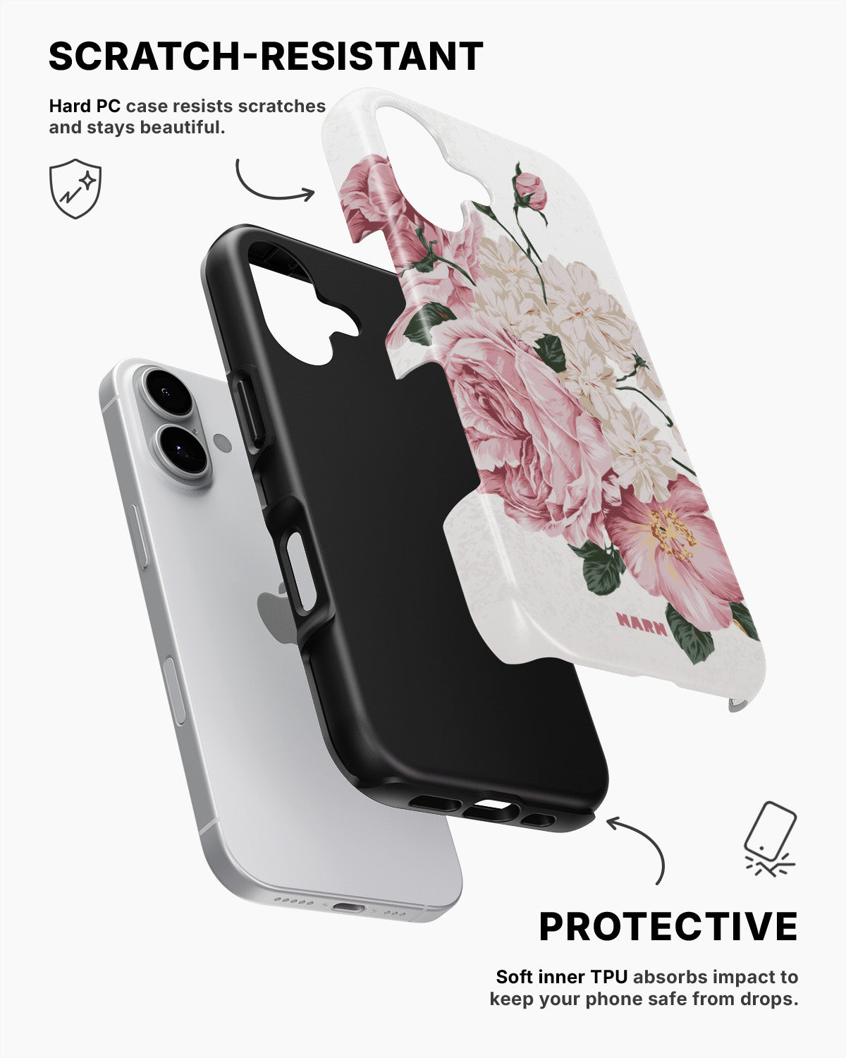 iPhone 16 Tough Case – Roses - View 2