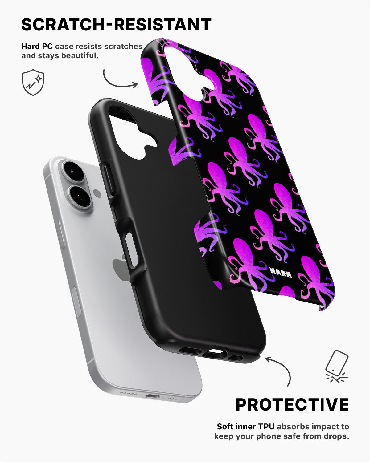 iPhone 16 Tough Case – Octopus Pattern - View 2