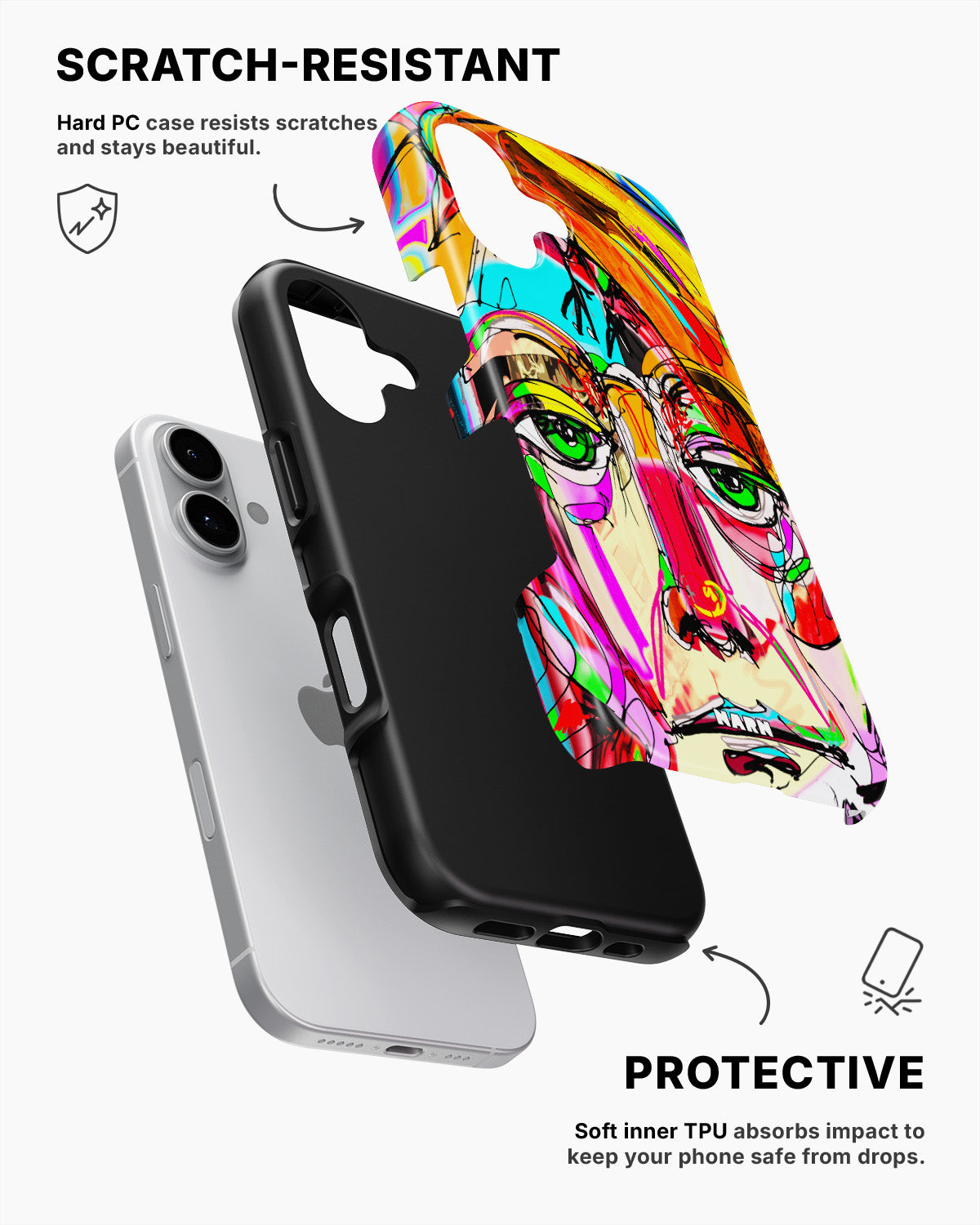 iPhone 16 Tough Case – Abstract Portrait - View 2