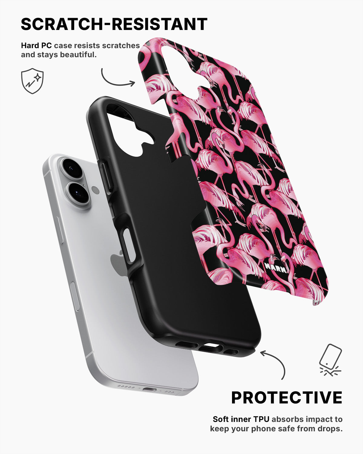 iPhone 16 Tough Case – Flamingos - View 2