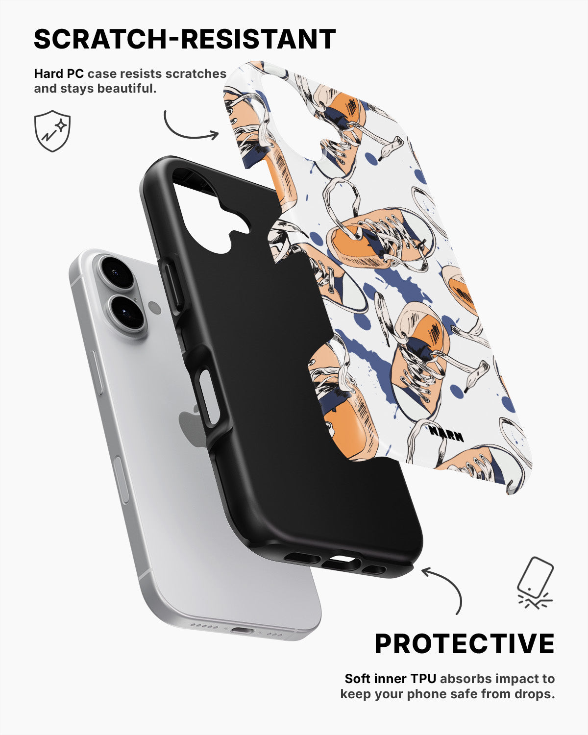 iPhone 16 Tough Case – Apricot Sneakers - View 2
