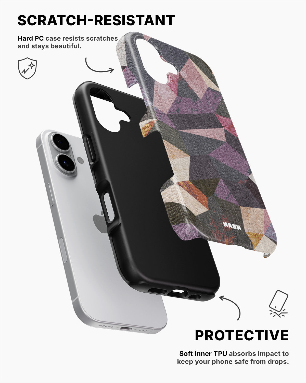 iPhone 16 Tough Case – Triangles - View 2