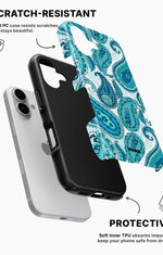 iPhone 16 Tough Case – Turquoise Paisley - View 2