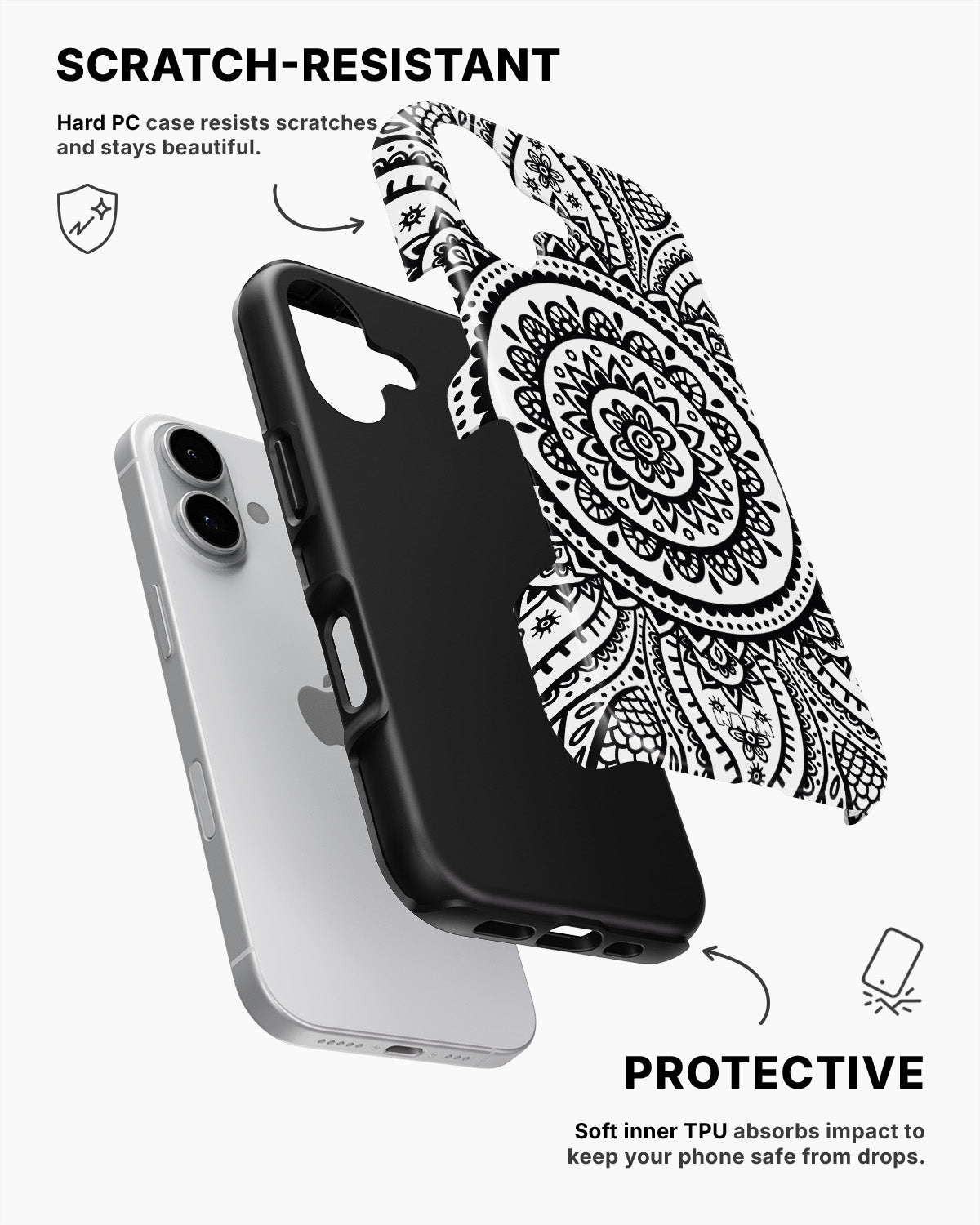 iPhone 16 Tough Case – Henna Mandala - View 2