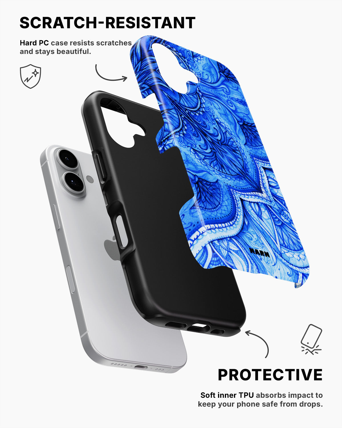 iPhone 16 Tough Case – Blue Vintage - View 2