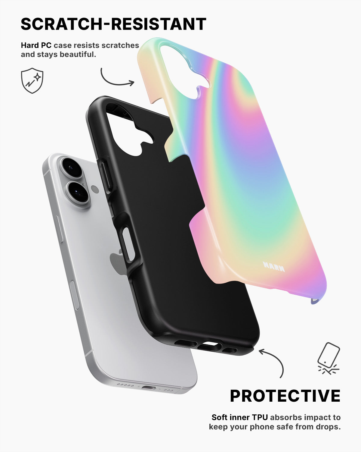 iPhone 16 Tough Case – Rainbow Haze - View 2