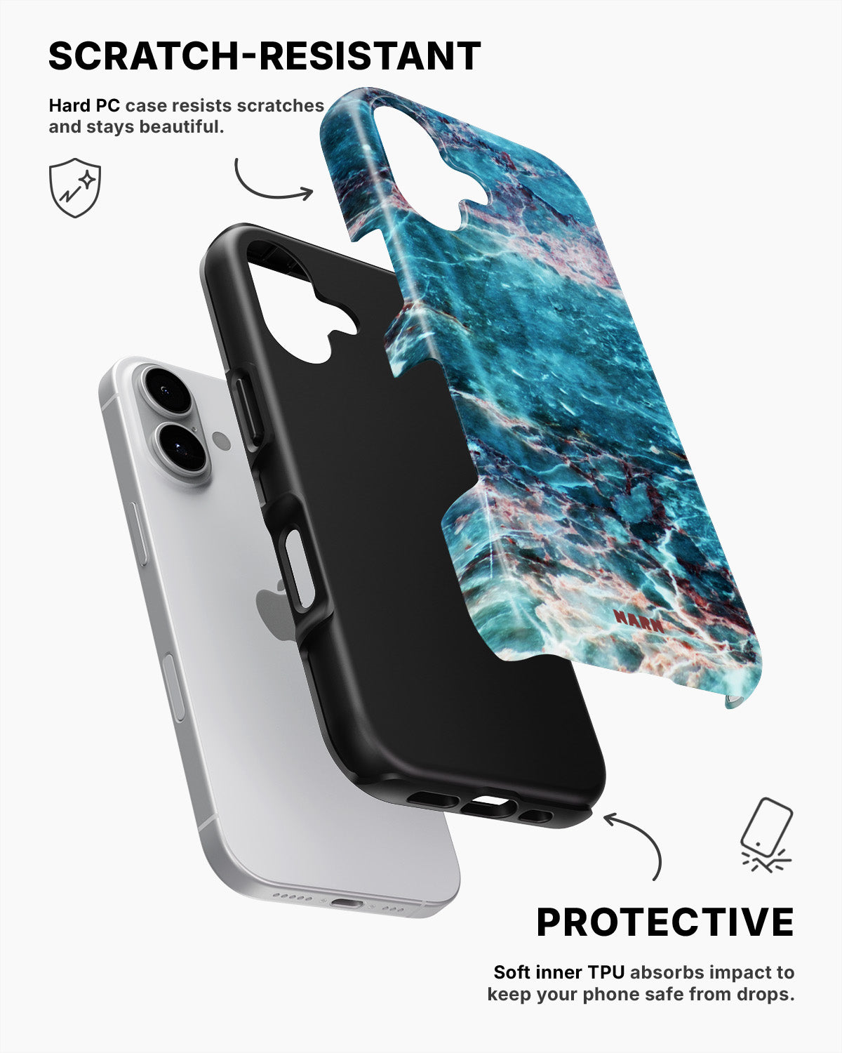 iPhone 16 Tough Case – Icy Marble - View 2