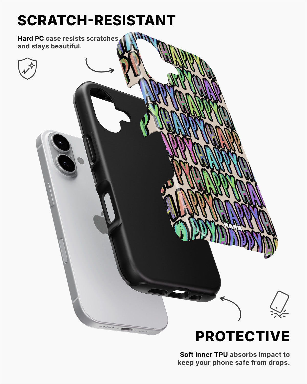 iPhone 16 Tough Case – Happy - View 2