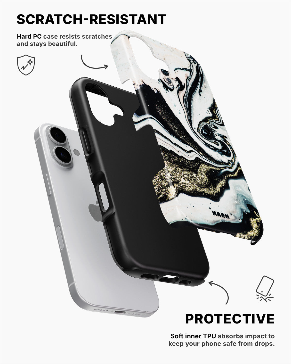 iPhone 16 Tough Case – Golden Swirl - View 2