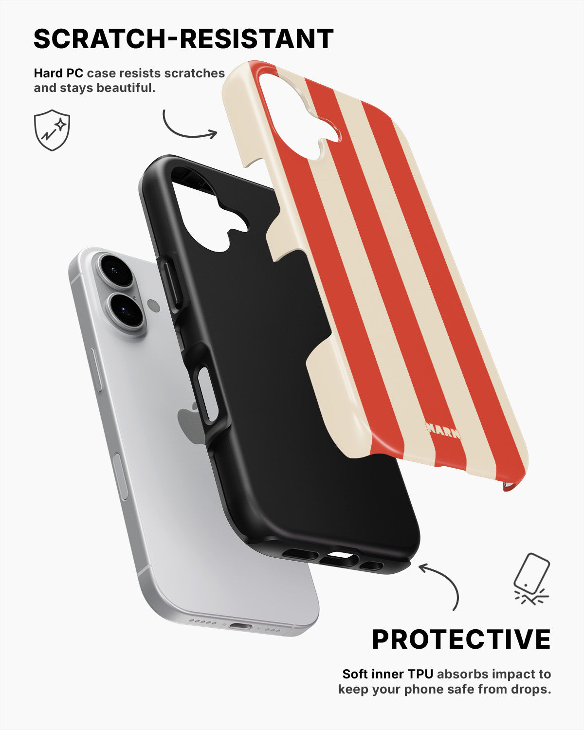 iPhone 16 Tough Case – Sunset Stripes - View 2