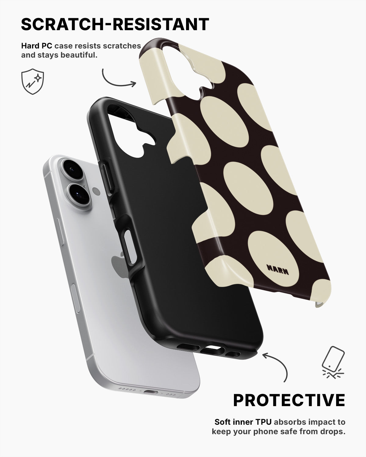 iPhone 16 Tough Case – Bold Dots - View 2