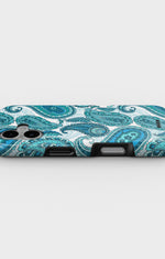 iPhone 16 Tough Case – Turquoise Paisley - View 3
