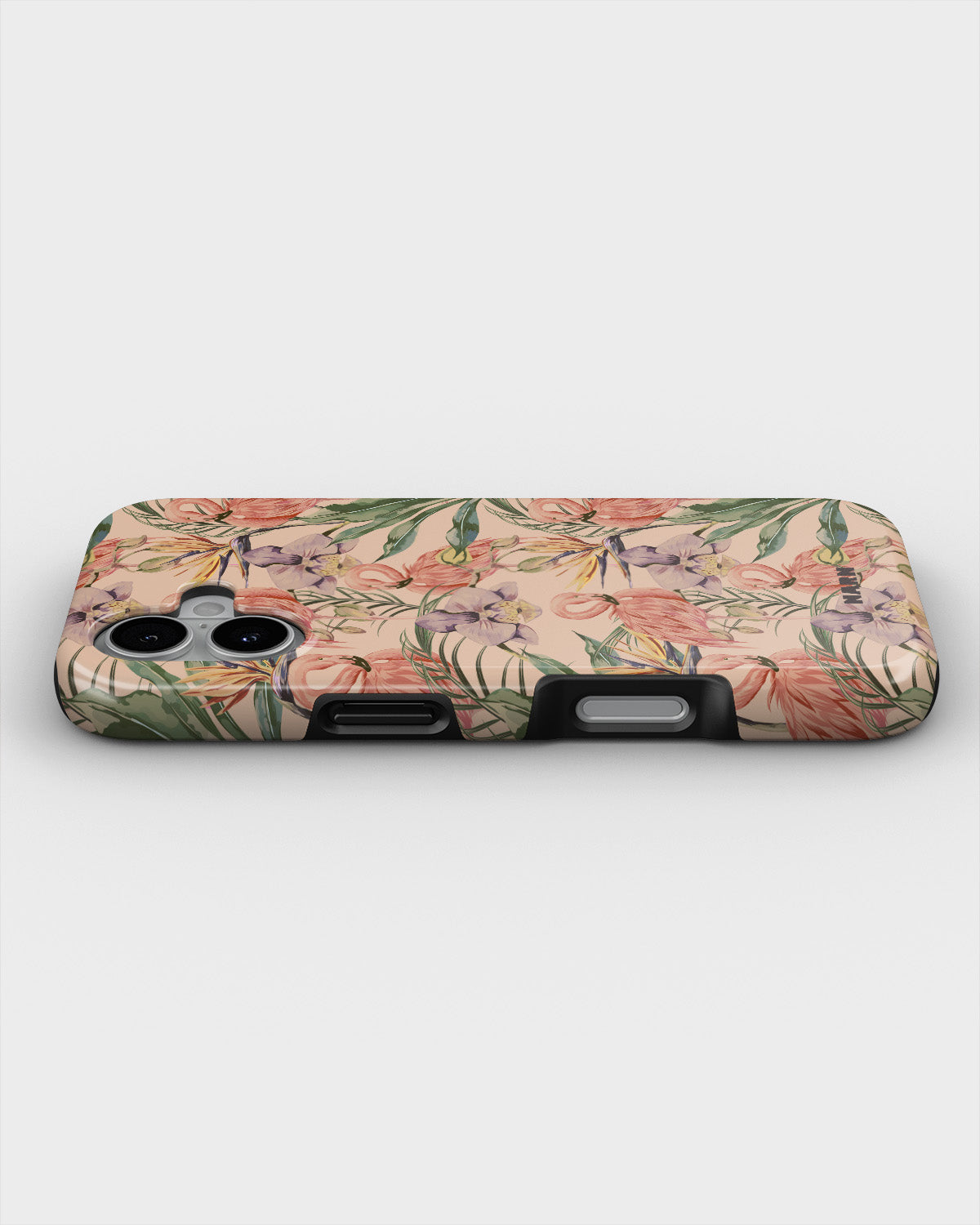 iPhone 16 Tough Case – Flamingos & Flowers - View 3
