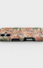 iPhone 16 Tough Case – Flamingos & Flowers - View 3