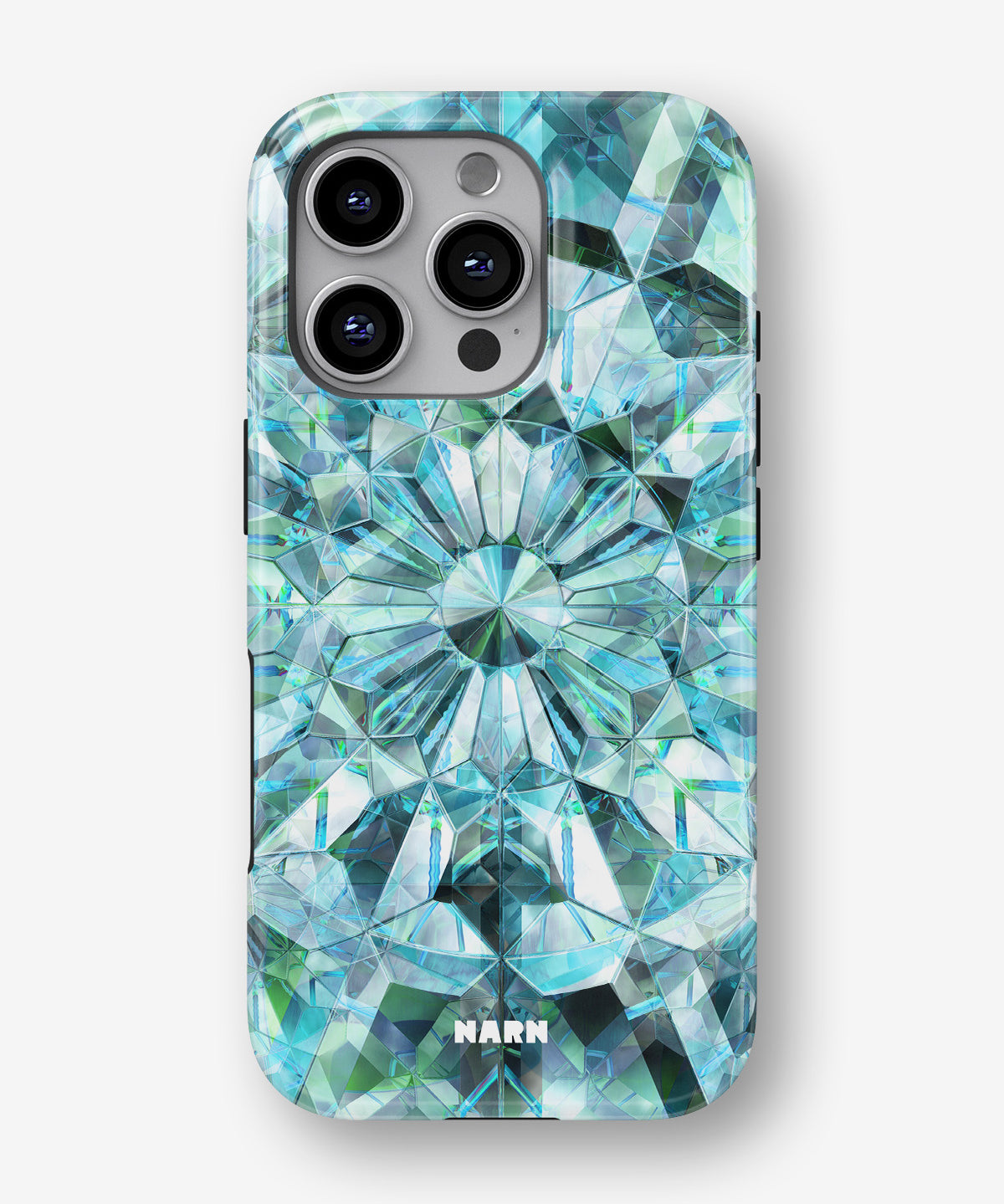 iPhone 16 Pro Tough Case – Green Crystals - View 1