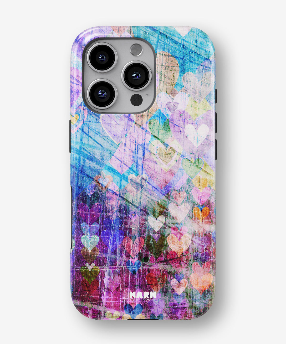 iPhone 16 Pro Tough Case – Purple Hearts - View 1