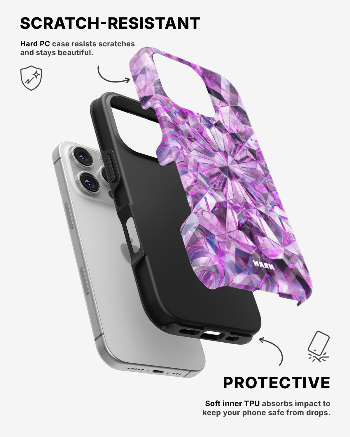 iPhone 16 Pro Tough Case – Lavender Crystals - View 2