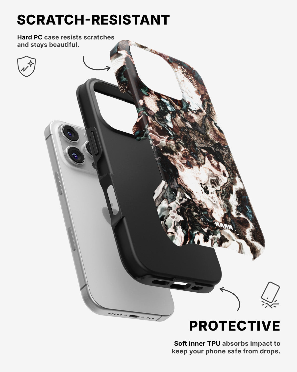 iPhone 16 Pro Tough Case – Marble Brown - View 2