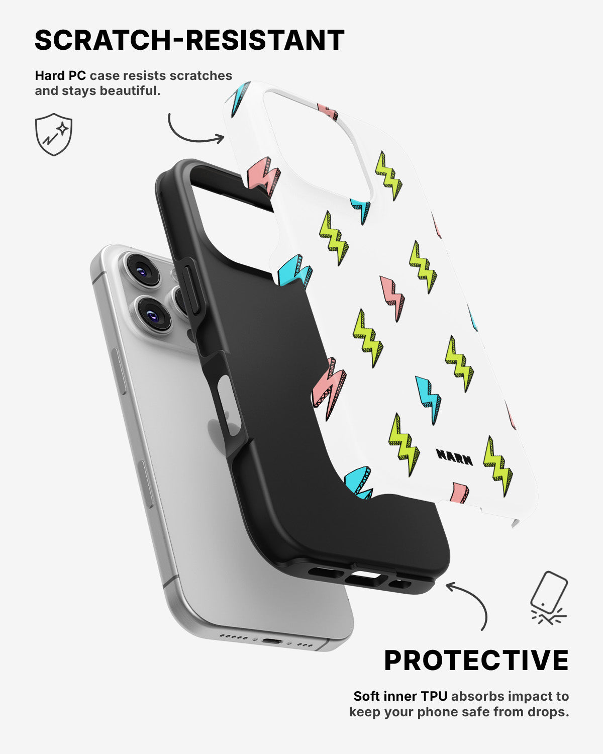 iPhone 16 Pro Tough Case – Lightning Bolts - View 2