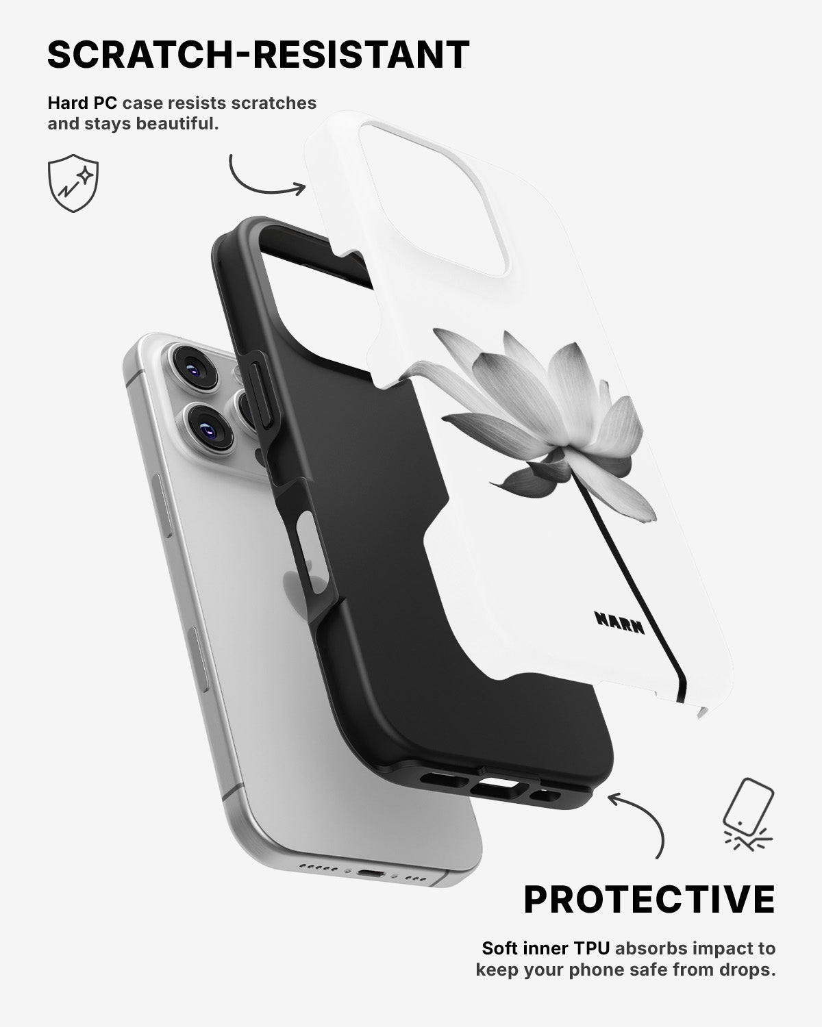 iPhone 16 Pro Tough Case – Lotus - View 2