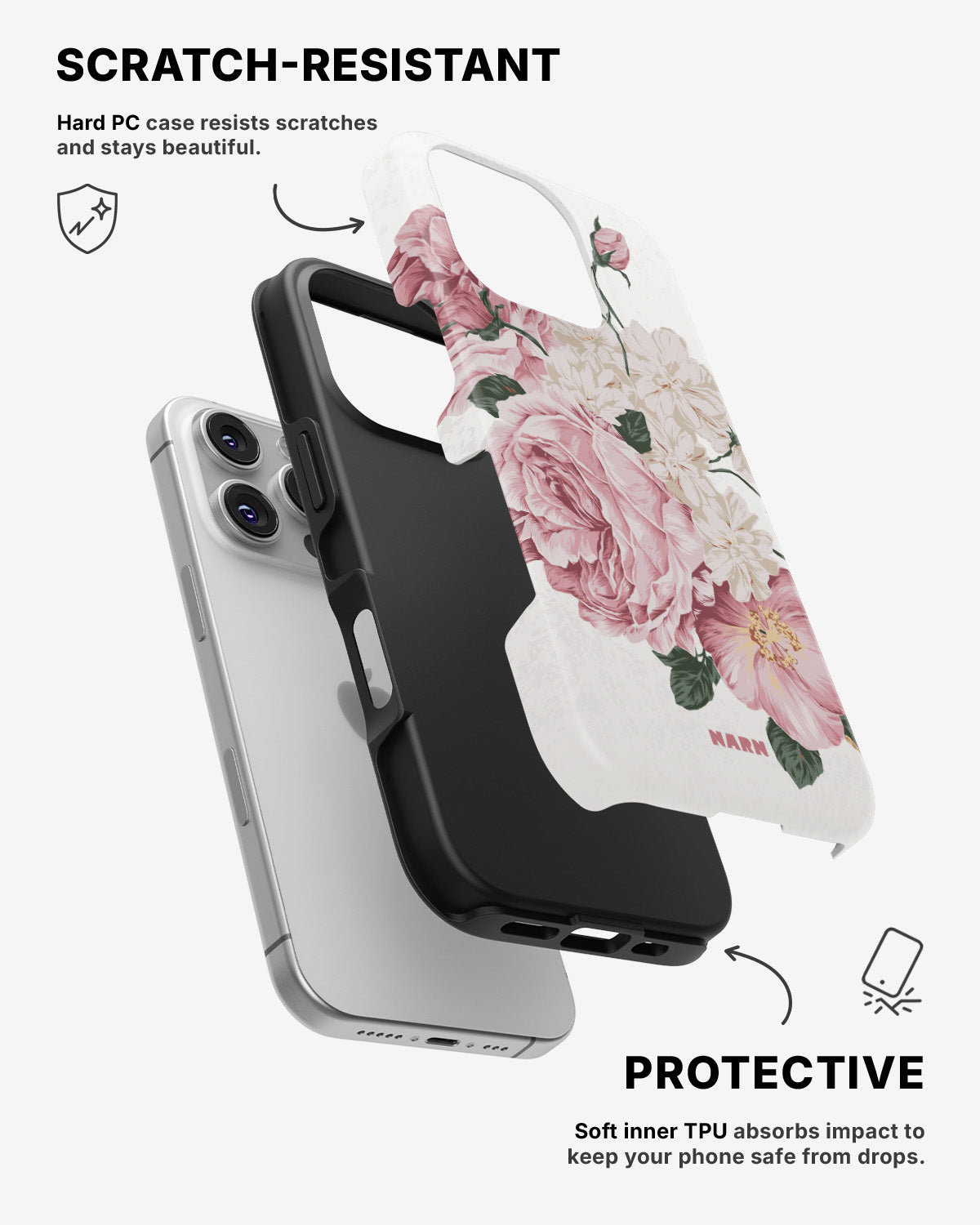 iPhone 16 Pro Tough Case – Roses - View 2
