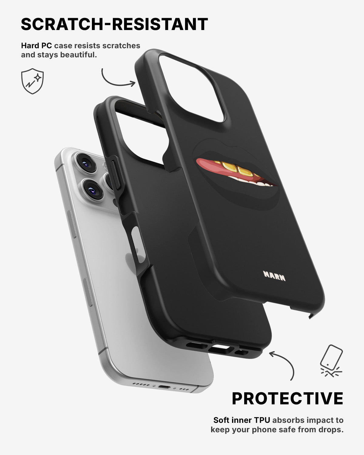 iPhone 16 Pro Tough Case – Golden Lips - View 2