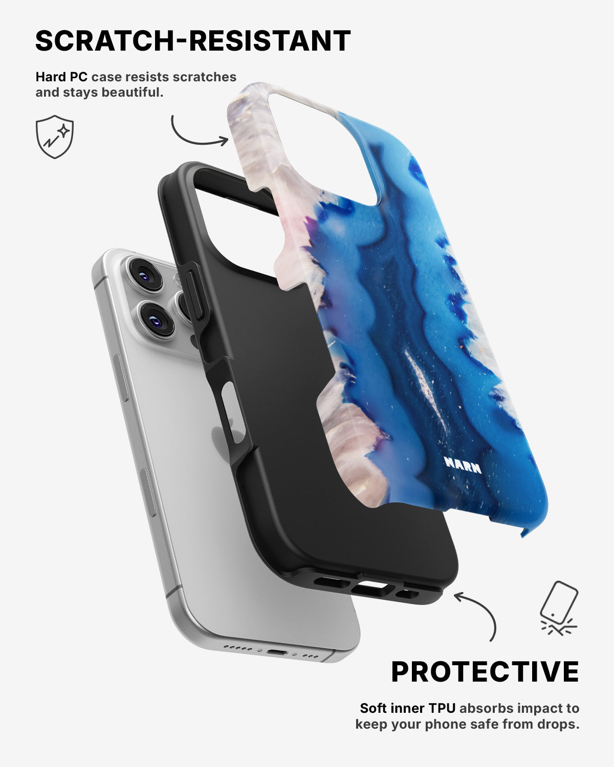iPhone 16 Pro Tough Case – Blue Agate - View 2