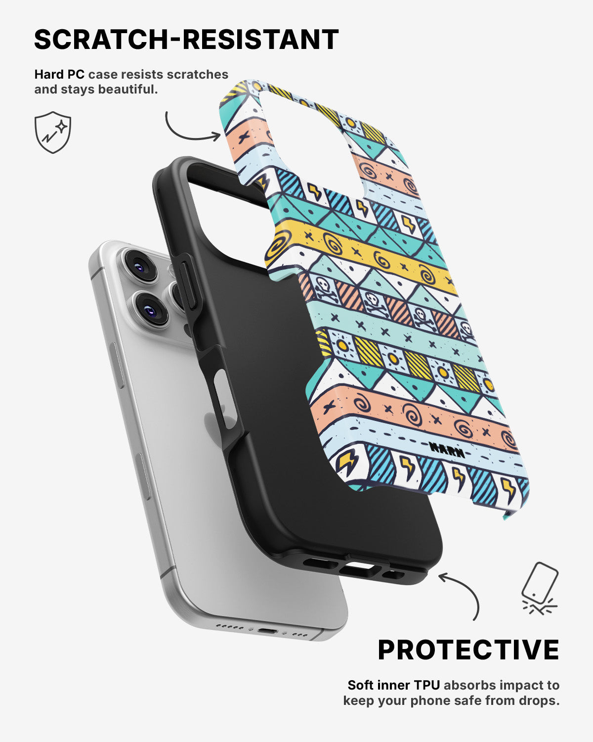 iPhone 16 Pro Tough Case – Cute Pattern - View 2