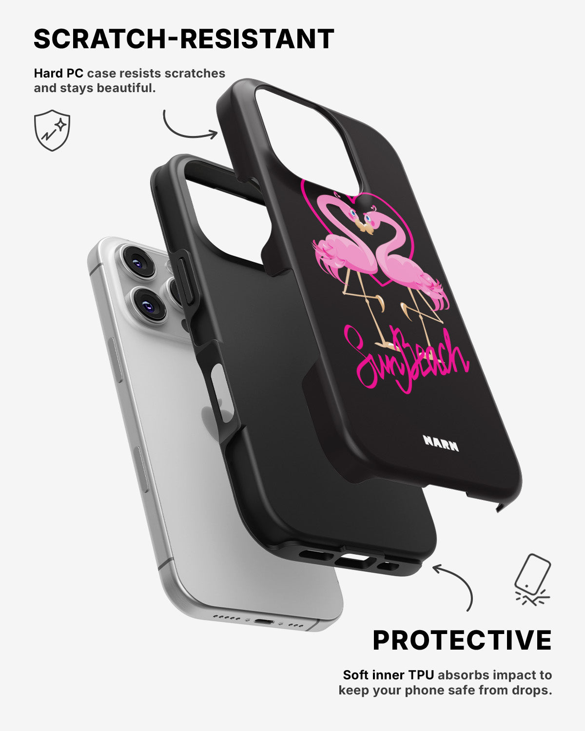 iPhone 16 Pro Tough Case – Beach Flamingo - View 2