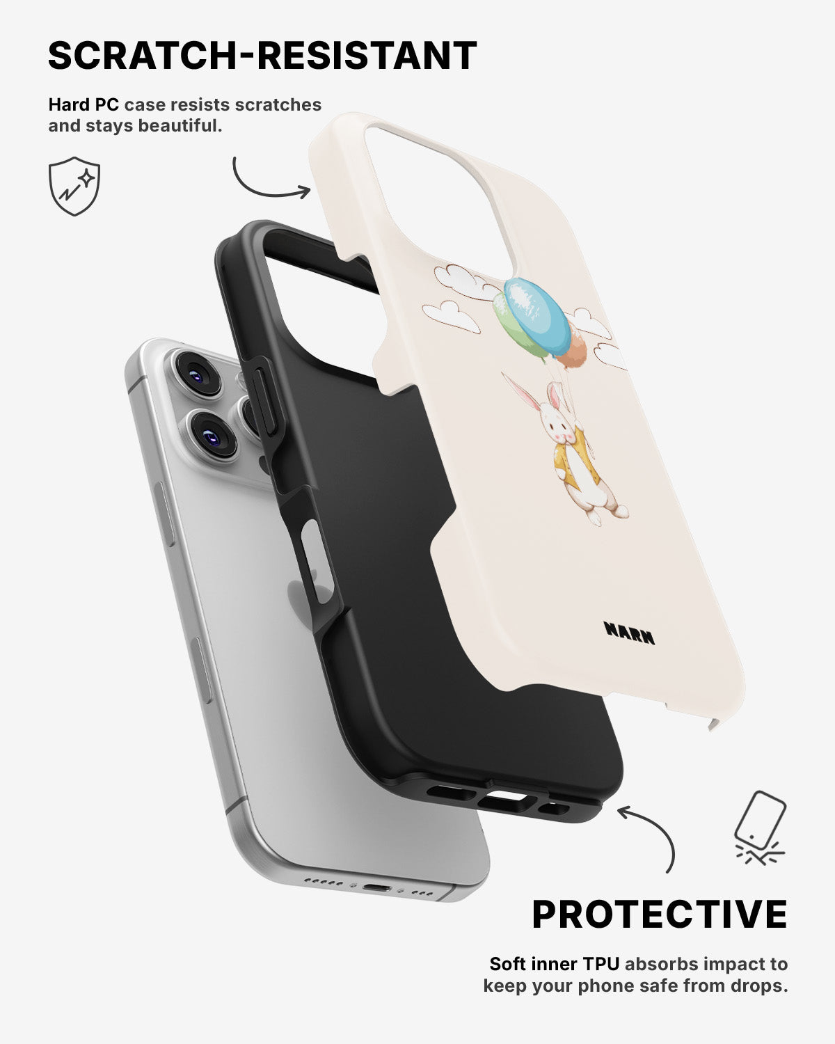 iPhone 16 Pro Tough Case – Flying Rabbit - View 2