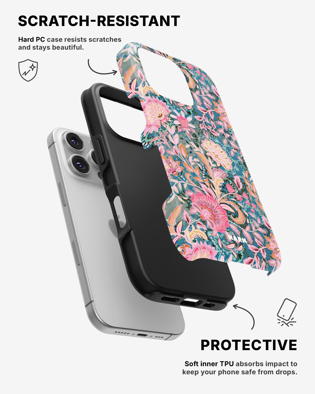 iPhone 16 Pro Tough Case – Fantasy Flowers - View 2