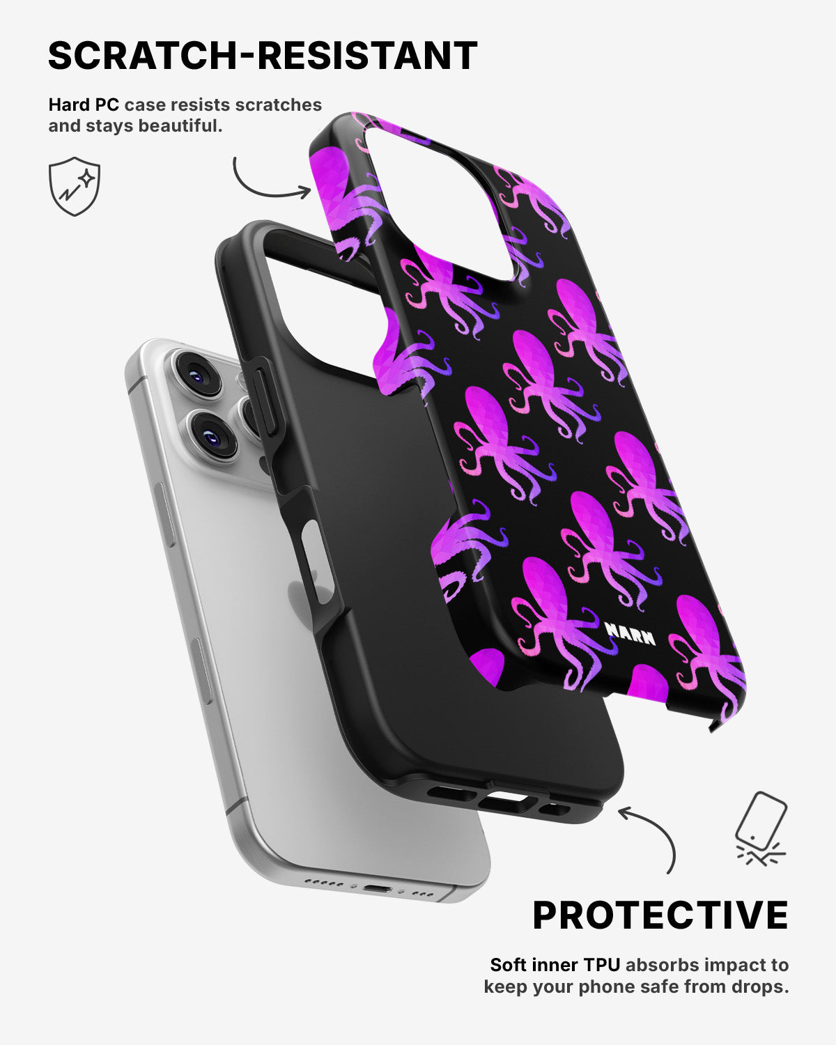 iPhone 16 Pro Tough Case – Octopus Pattern - View 2