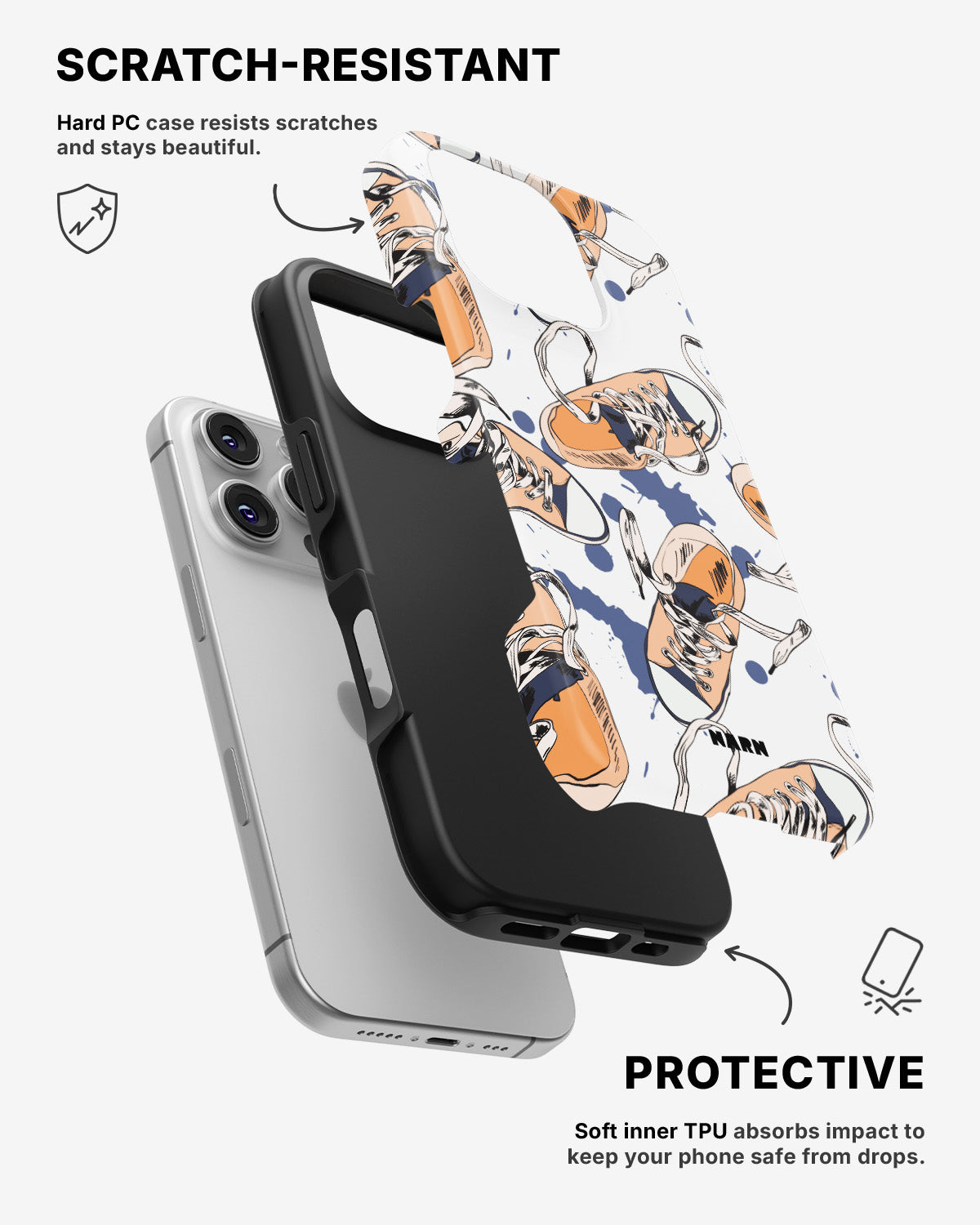 iPhone 16 Pro Tough Case – Apricot Sneakers - View 2