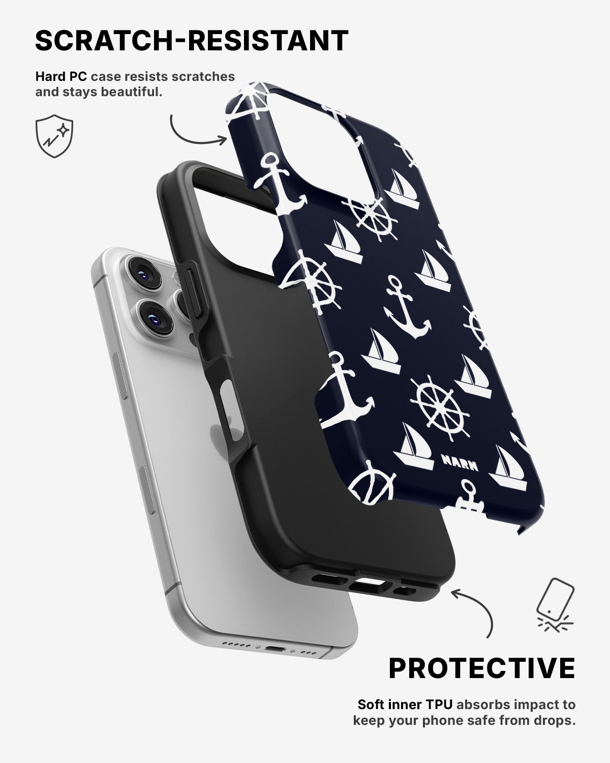 iPhone 16 Pro Tough Case – Deep Blue Voyage - View 2