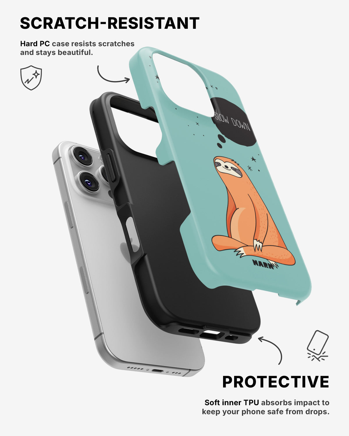 iPhone 16 Pro Tough Case – Slow Down Sloth - View 2