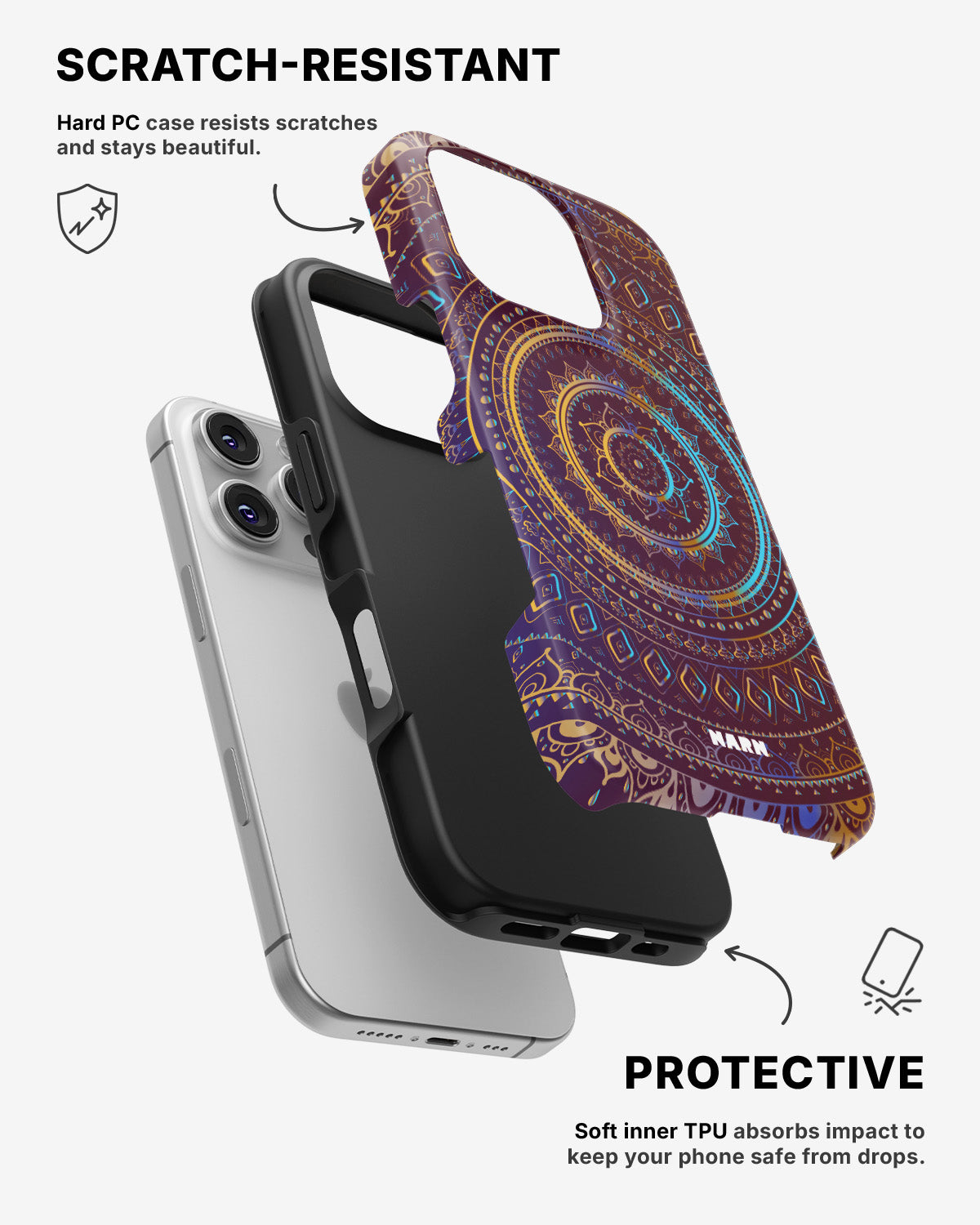 iPhone 16 Pro Tough Case – Royal Mandala - View 2