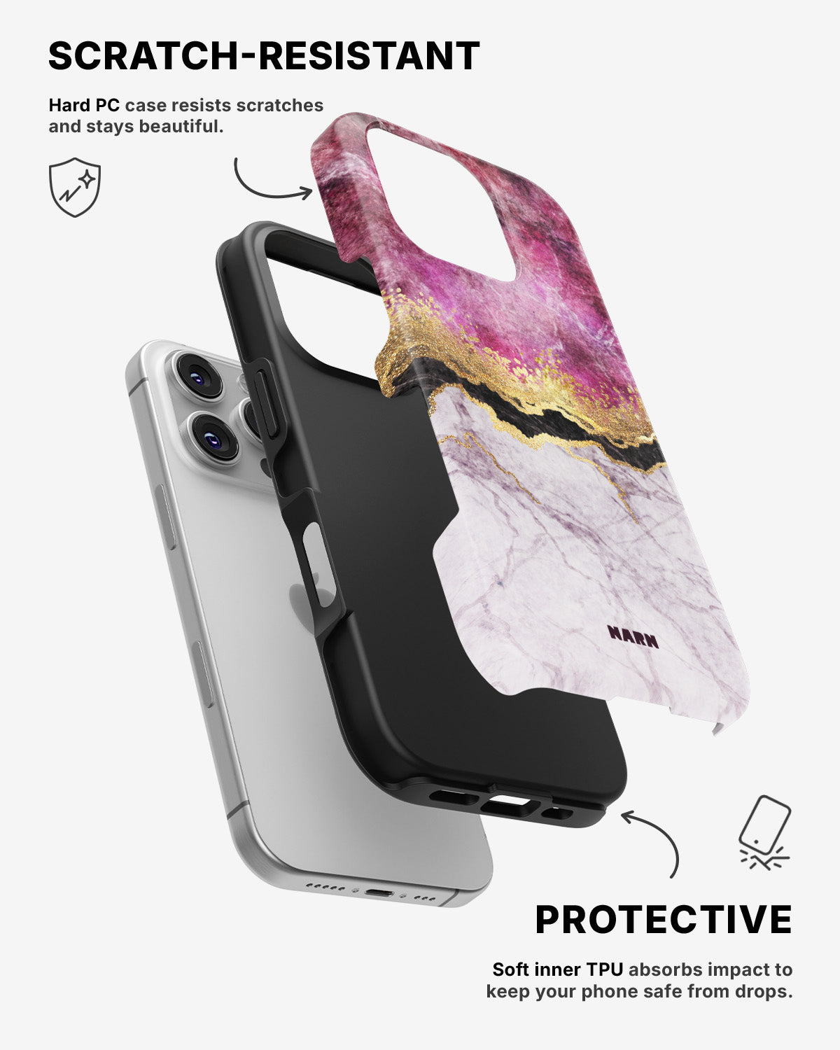iPhone 16 Pro Tough Case – Pink Dream - View 2