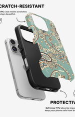 iPhone 16 Pro Tough Case – Paisley Green - View 2