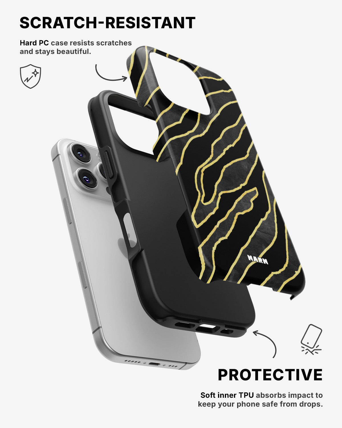 iPhone 16 Pro Tough Case – Golden Zebra - View 2