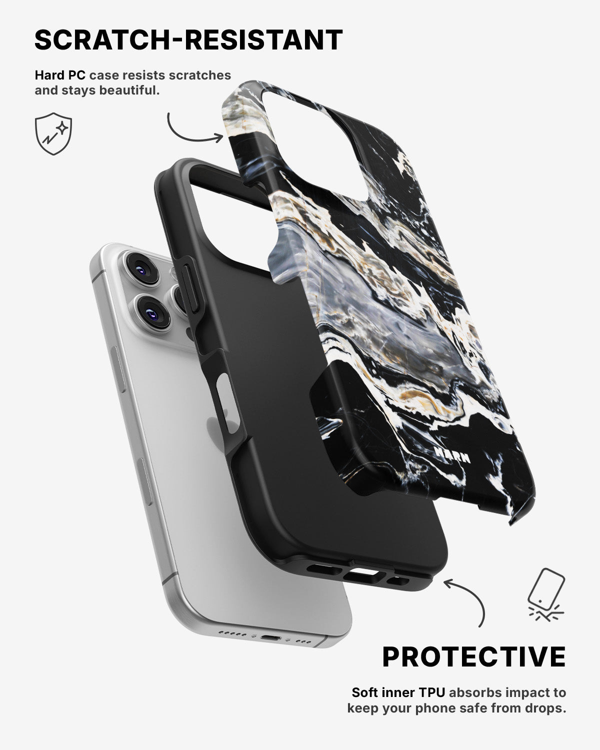 iPhone 16 Pro Tough Case – Dark Swirl - View 2