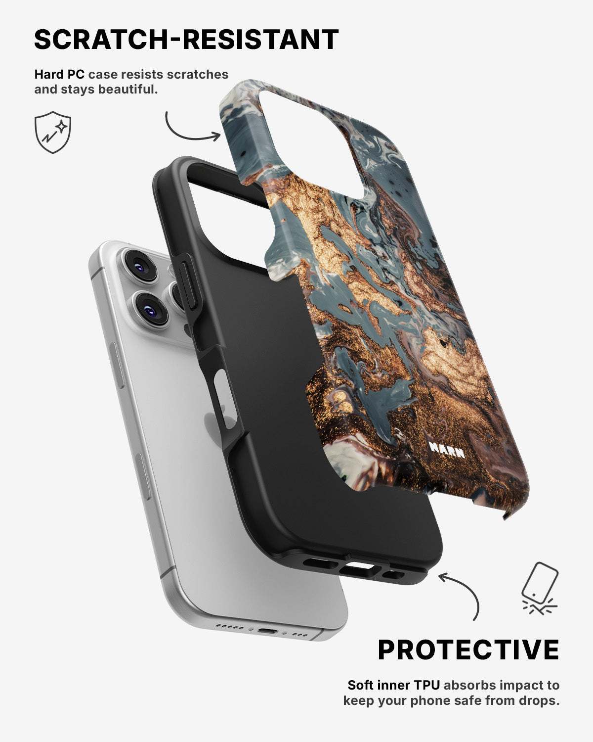 iPhone 16 Pro Tough Case – Molten Gold - View 2