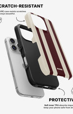 iPhone 16 Pro Tough Case – Bordeaux Stripe - View 2