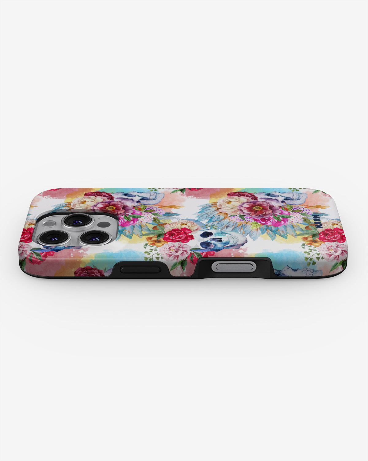 iPhone 16 Pro Tough Case – Flowered Skulls - View 3