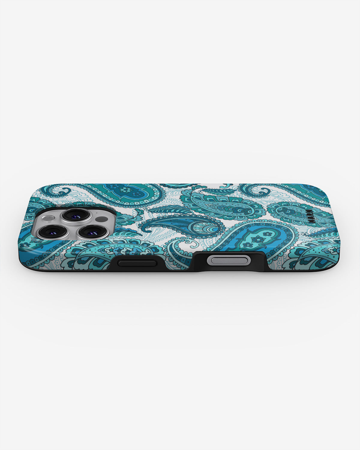 iPhone 16 Pro Tough Case – Turquoise Paisley - View 3