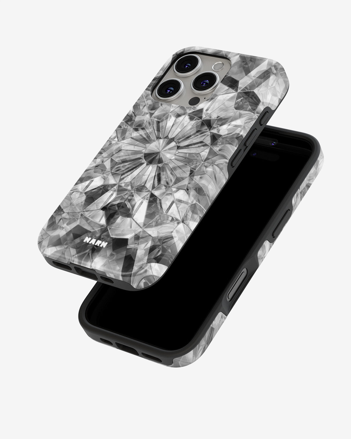 iPhone 16 Pro Tough Case – Grey Crystals - View 4