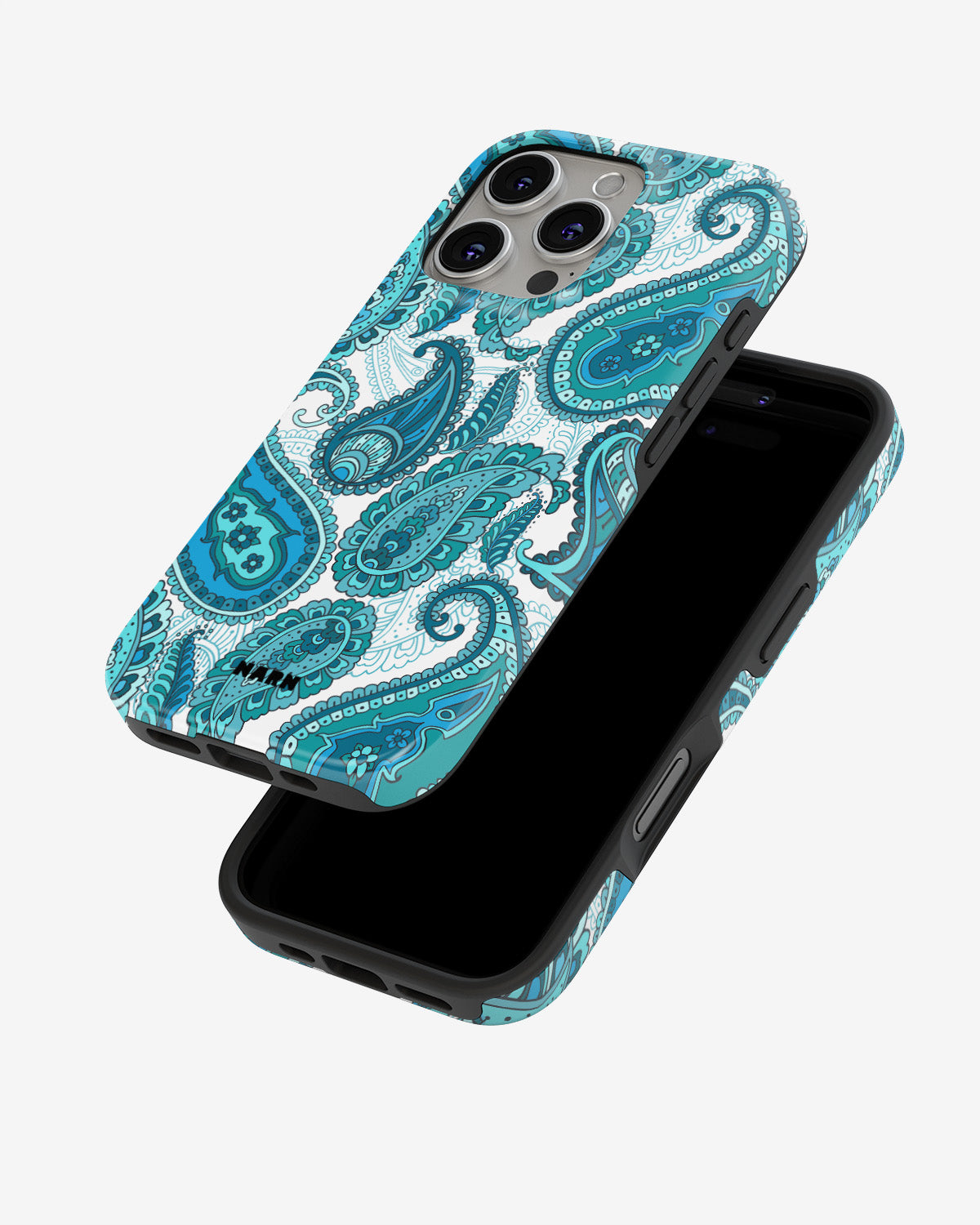 iPhone 16 Pro Tough Case – Turquoise Paisley - View 4